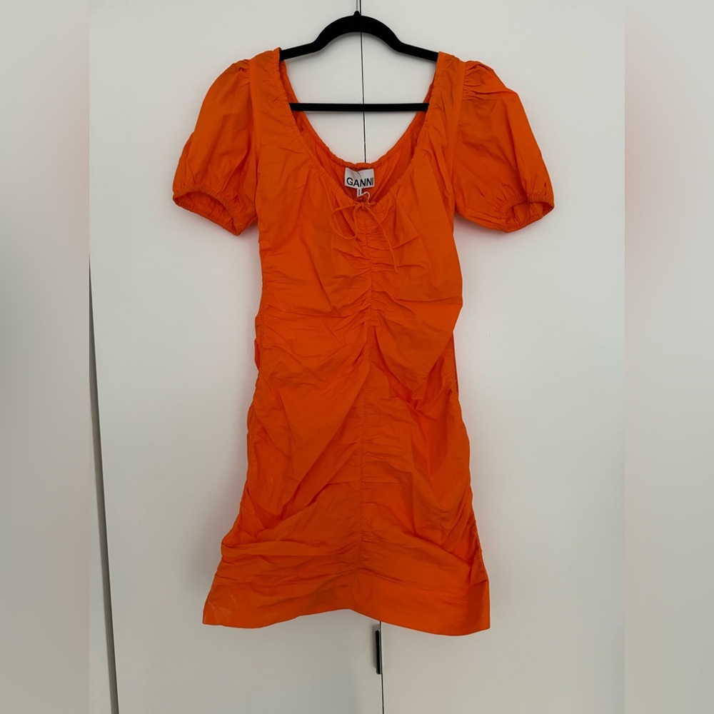 Ganni Cotton Poplin Mini Dress
